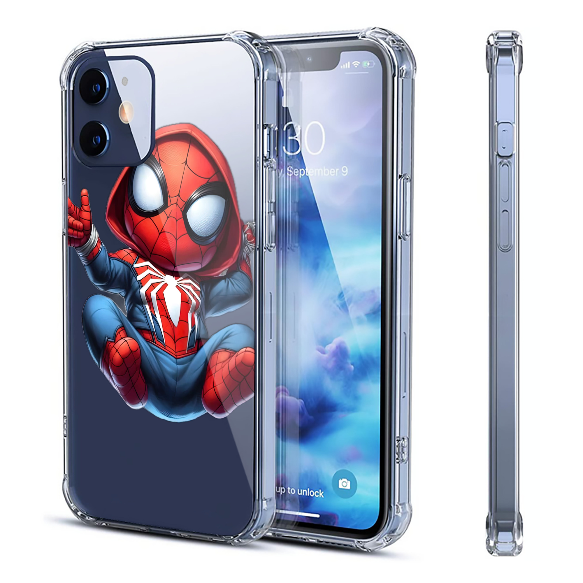 （画像用） Spider Man スパイダーマン 【iPhone 12シリーズ対応】透明スマホケース（クリアソフトケース）
